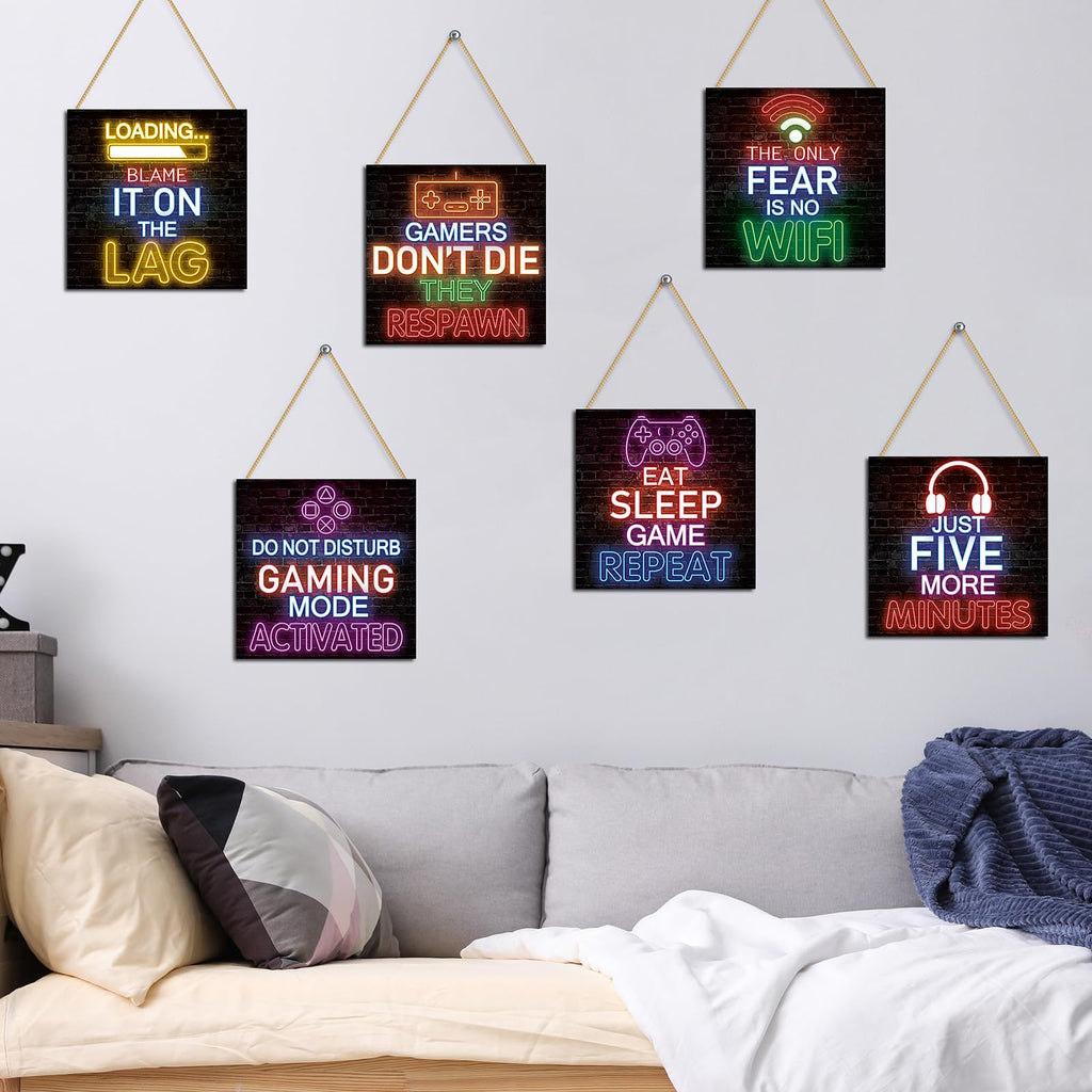 Neon Gaming Wood Wall Art 4-Pack – 3 Sizes & 4 Styles - Flex Gamingproduct_type