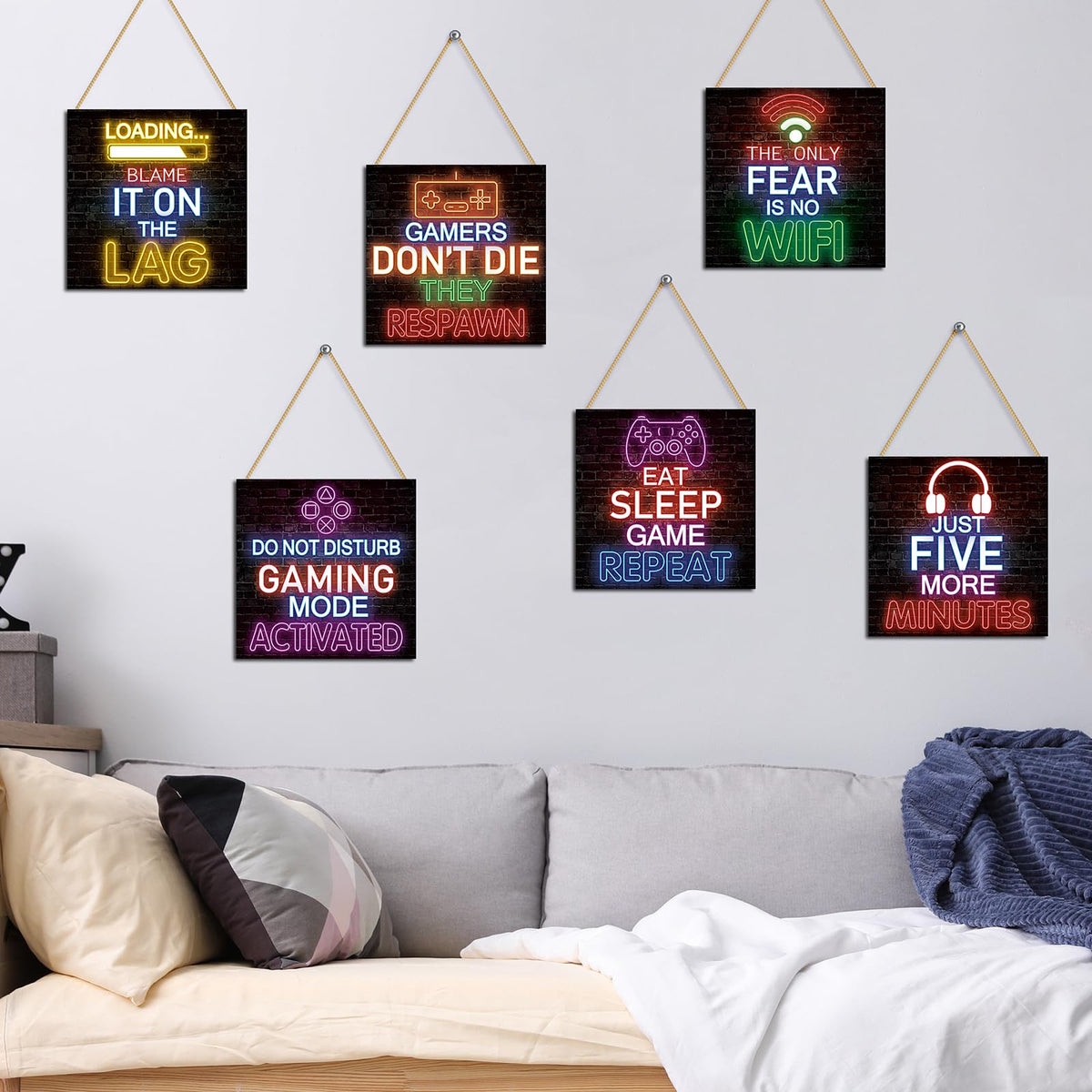Neon Gaming Wood Wall Art 4-Pack – 3 Sizes & 4 Styles - Flex Gamingproduct_type