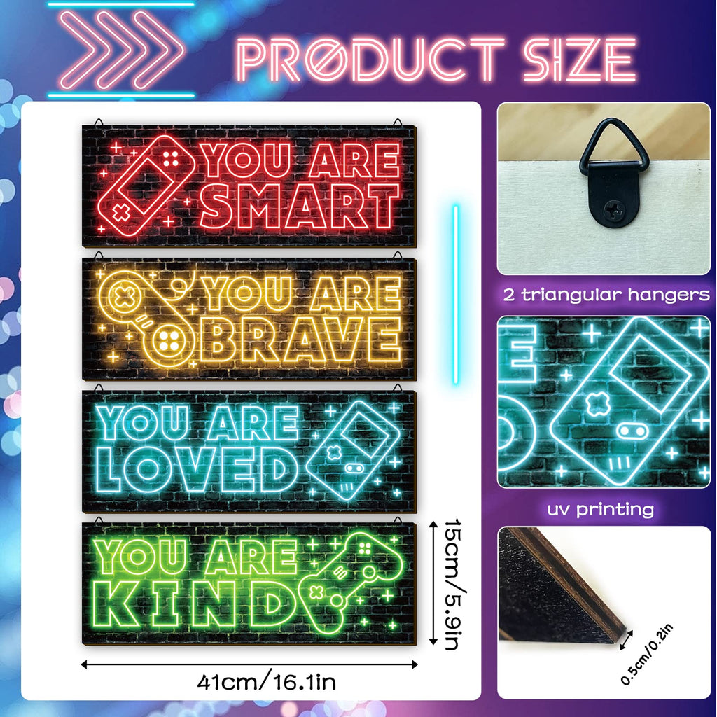 Neon Gaming Wood Wall Art 4-Pack – 3 Sizes & 4 Styles - Flex Gamingproduct_type