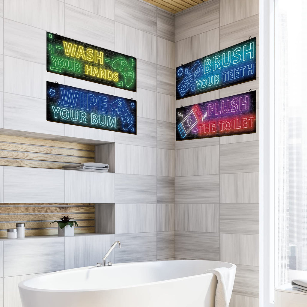 Neon Gaming Wood Wall Art 4-Pack – 3 Sizes & 4 Styles - Flex Gamingproduct_type