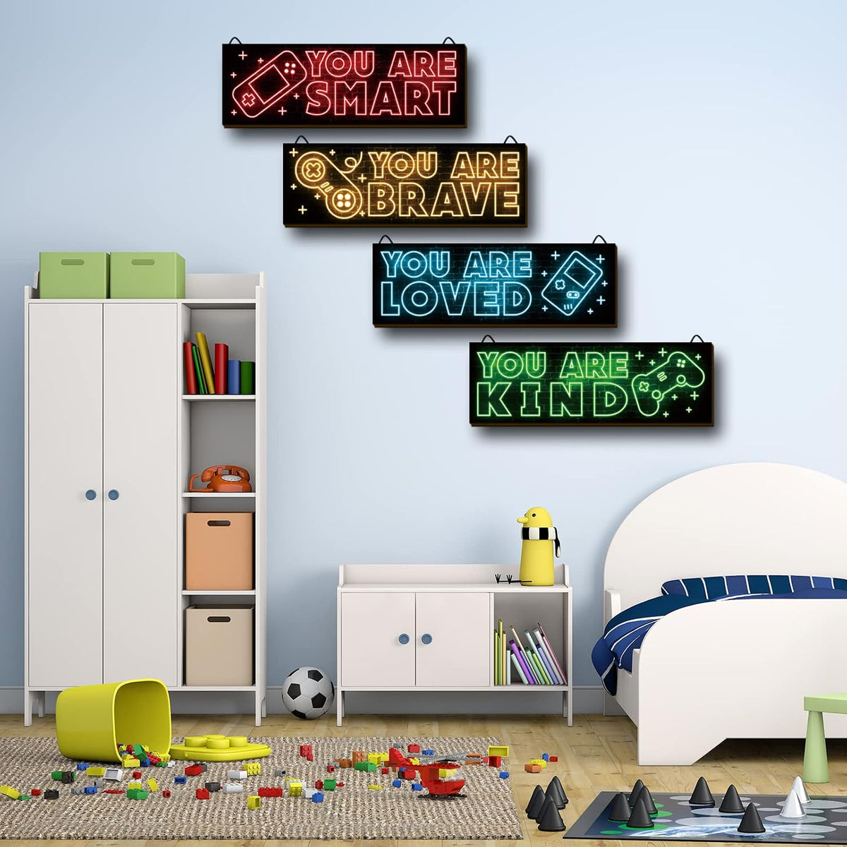Neon Gaming Wood Wall Art 4-Pack – 3 Sizes & 4 Styles - Flex Gamingproduct_type