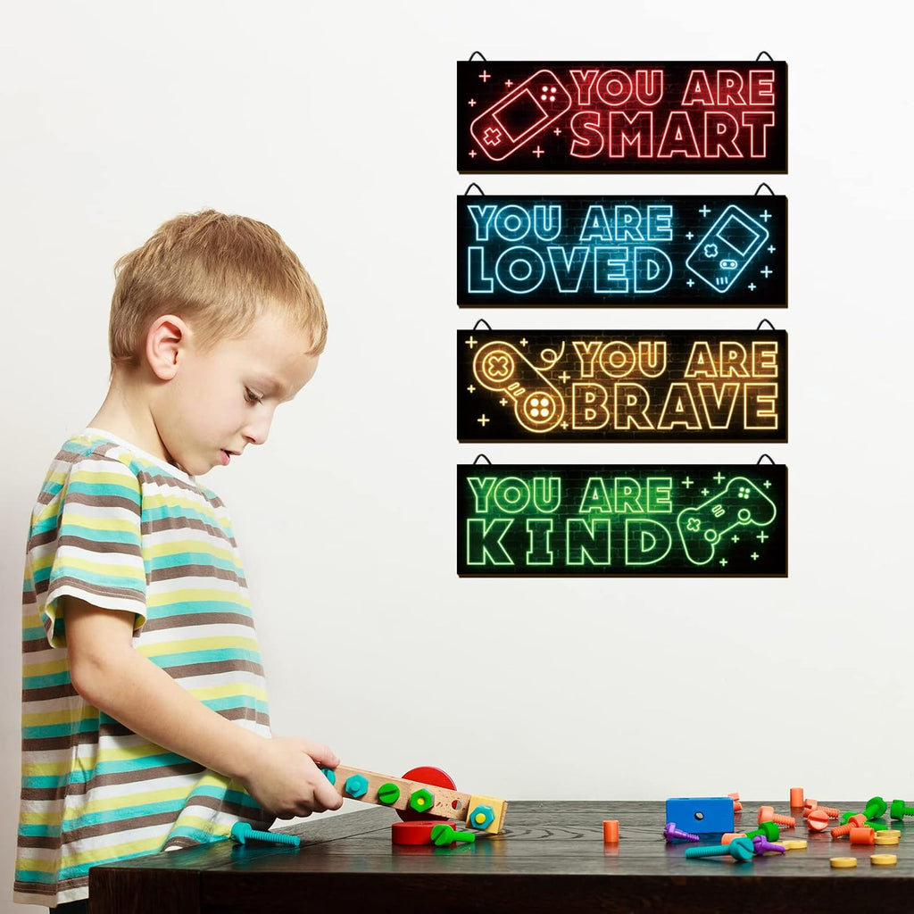 Neon Gaming Wood Wall Art 4-Pack – 3 Sizes & 4 Styles - Flex Gamingproduct_type