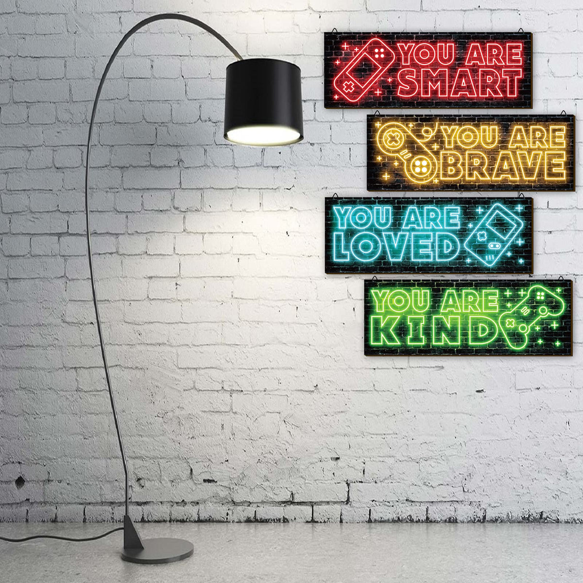 Neon Gaming Wood Wall Art 4-Pack – 3 Sizes & 4 Styles - Flex Gamingproduct_type