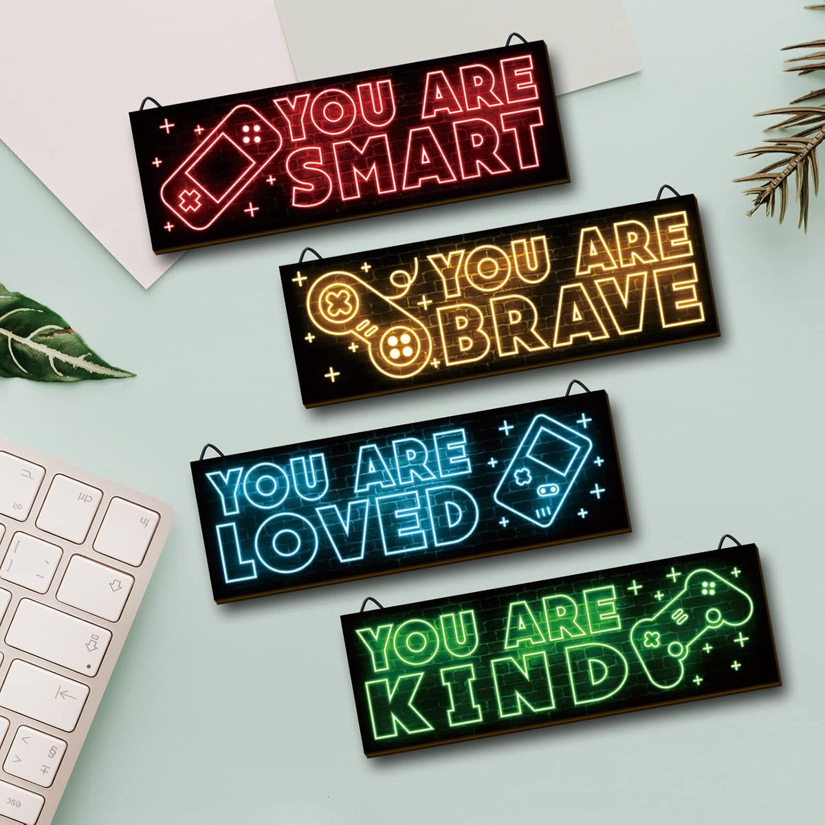 Neon Gaming Wood Wall Art 4-Pack – 3 Sizes & 4 Styles - Flex Gamingproduct_type
