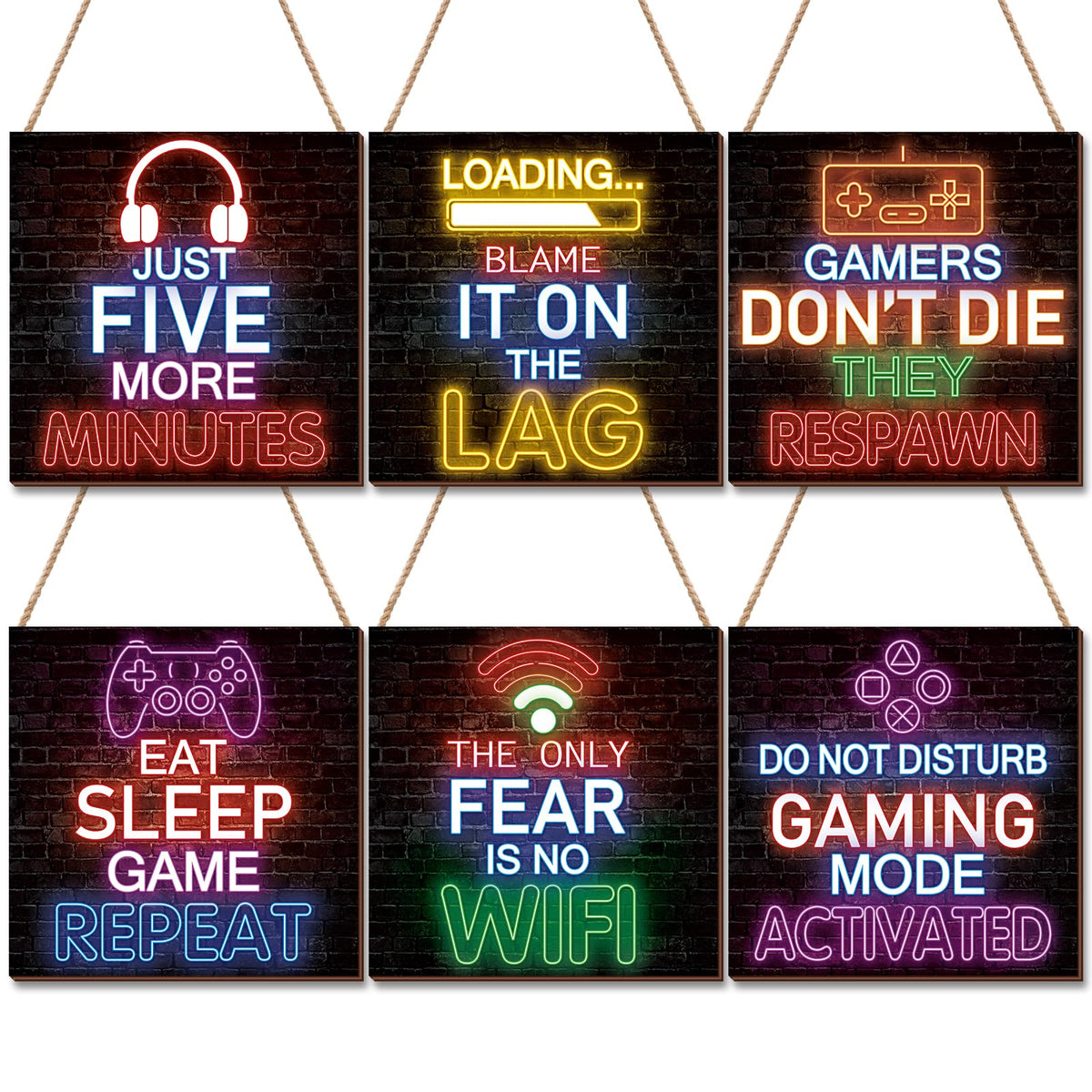 Neon Gaming Wood Wall Art 4-Pack – 3 Sizes & 4 Styles - Flex Gamingproduct_type