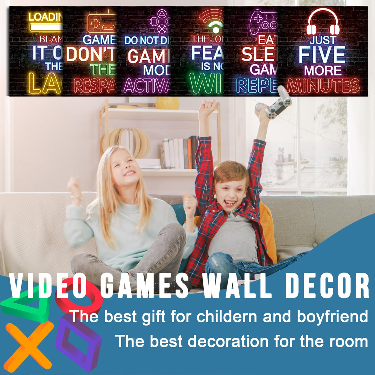 Neon Gaming Wood Wall Art 4-Pack – 3 Sizes & 4 Styles - Flex Gamingproduct_type