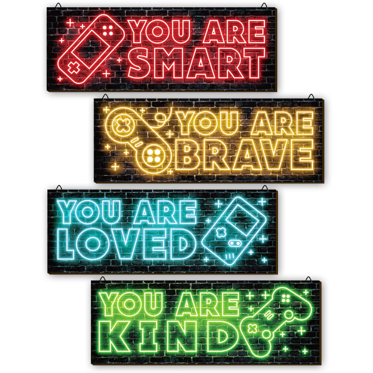 Neon Gaming Wood Wall Art 4-Pack – 3 Sizes & 4 Styles - Flex Gamingproduct_type