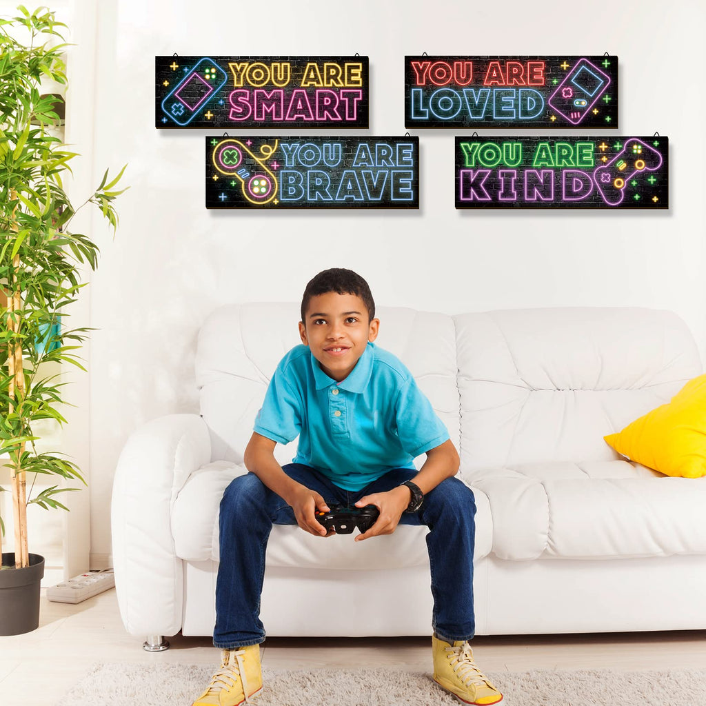 Neon Gaming Wood Wall Art 4-Pack – 3 Sizes & 4 Styles - Flex Gamingproduct_type