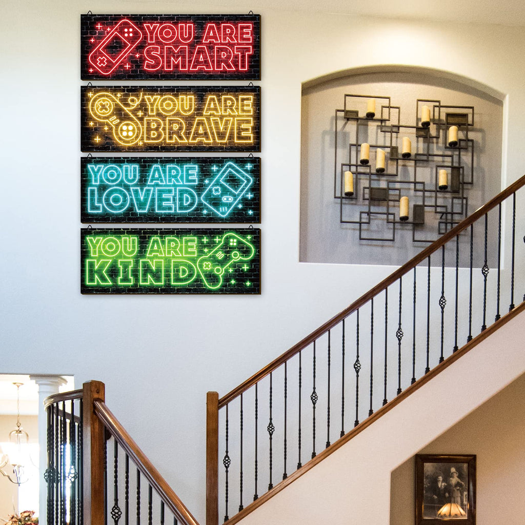 Neon Gaming Wood Wall Art 4-Pack – 3 Sizes & 4 Styles - Flex Gamingproduct_type