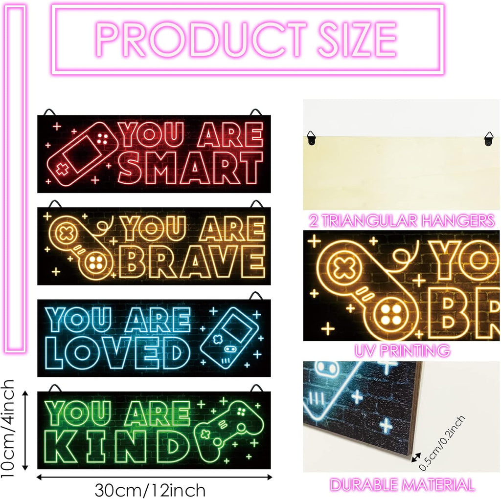 Neon Gaming Wood Wall Art 4-Pack – 3 Sizes & 4 Styles - Flex Gamingproduct_type