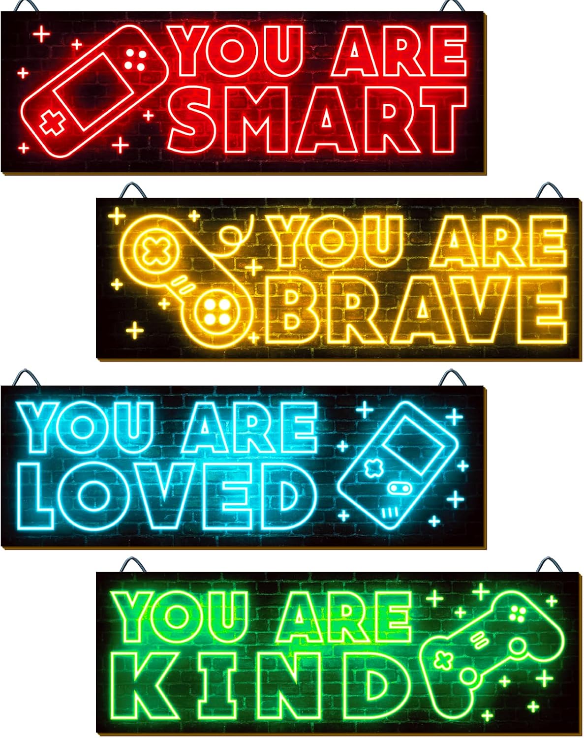 Neon Gaming Wood Wall Art 4-Pack – 3 Sizes & 4 Styles - Flex Gamingproduct_type