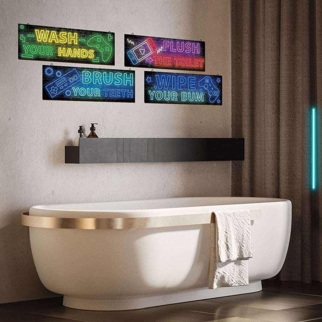 Neon Gaming Wood Wall Art 4-Pack – 3 Sizes & 4 Styles - Flex Gamingproduct_type