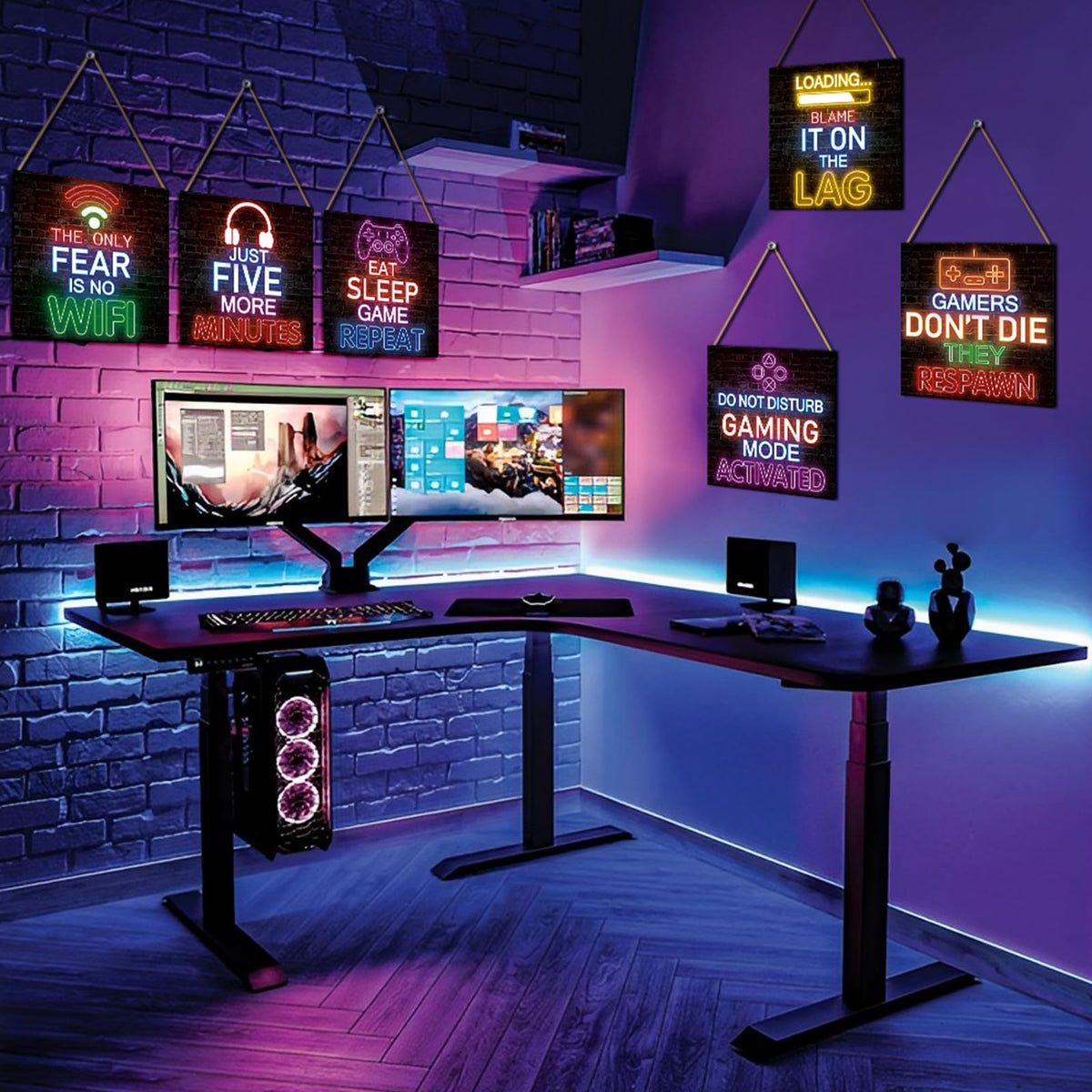 Neon Gaming Wood Wall Art 4-Pack – 3 Sizes & 4 Styles - Flex Gamingproduct_type