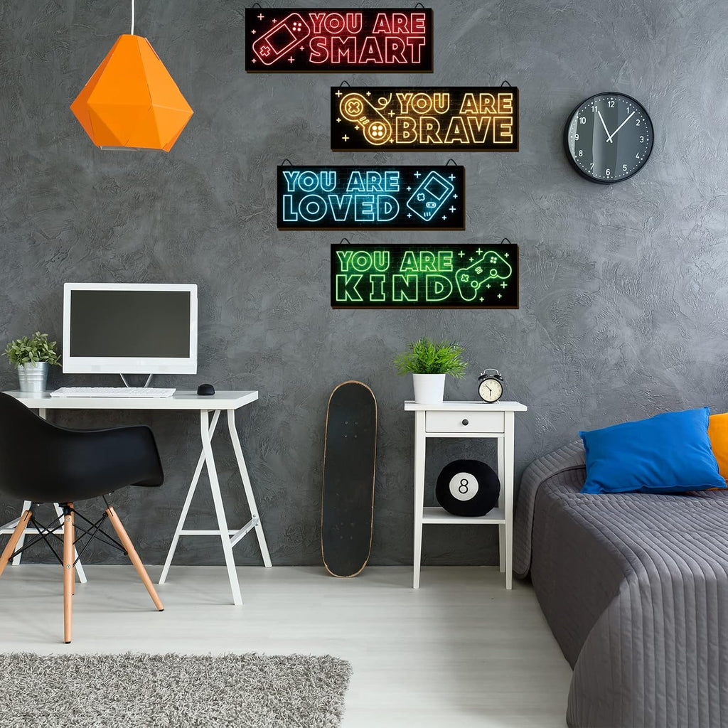 Neon Gaming Wood Wall Art 4-Pack – 3 Sizes & 4 Styles - Flex Gamingproduct_type