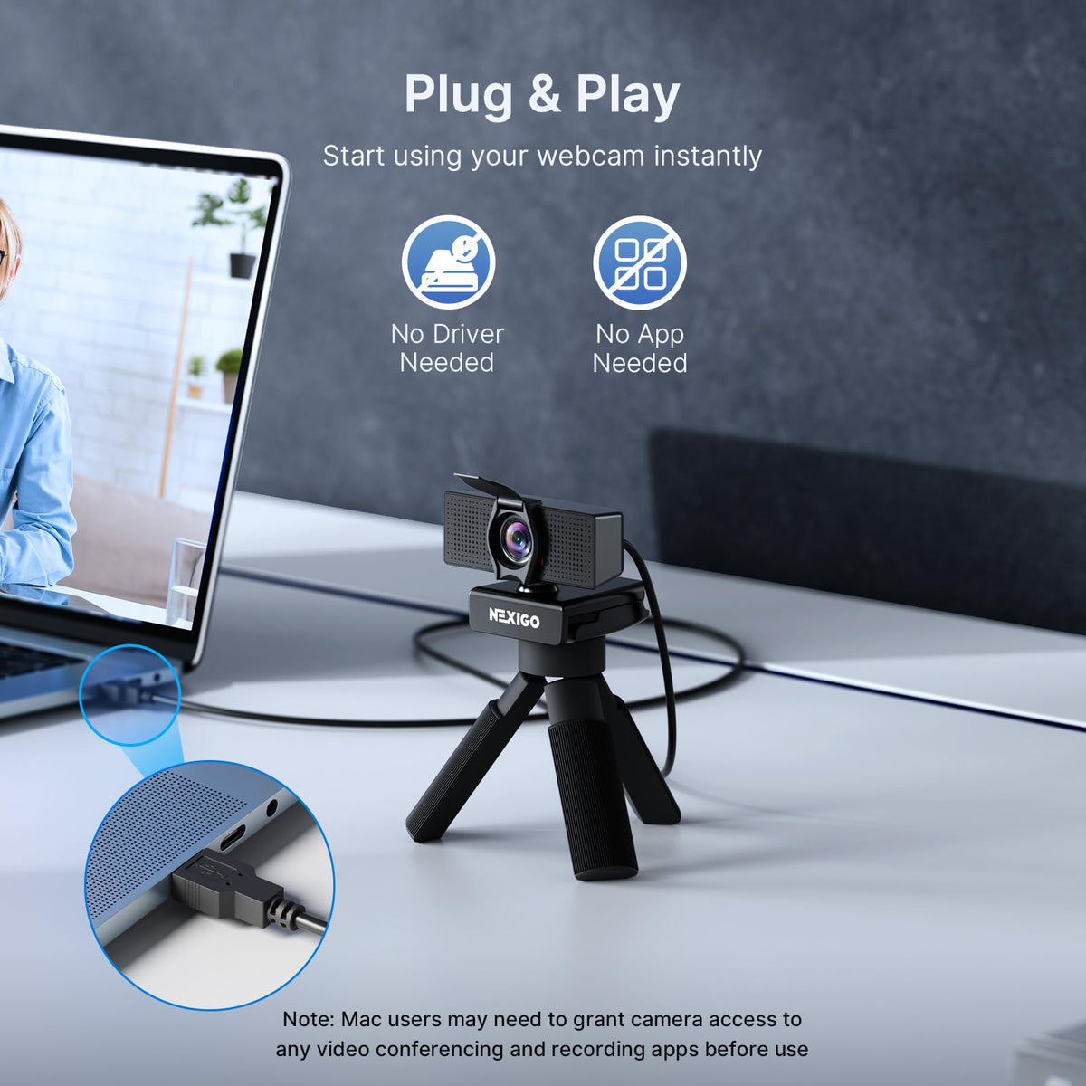 NexiGo N60 1080P Webcam with Mic & Privacy Cover – 5 Styles - Flex Gamingproduct_type