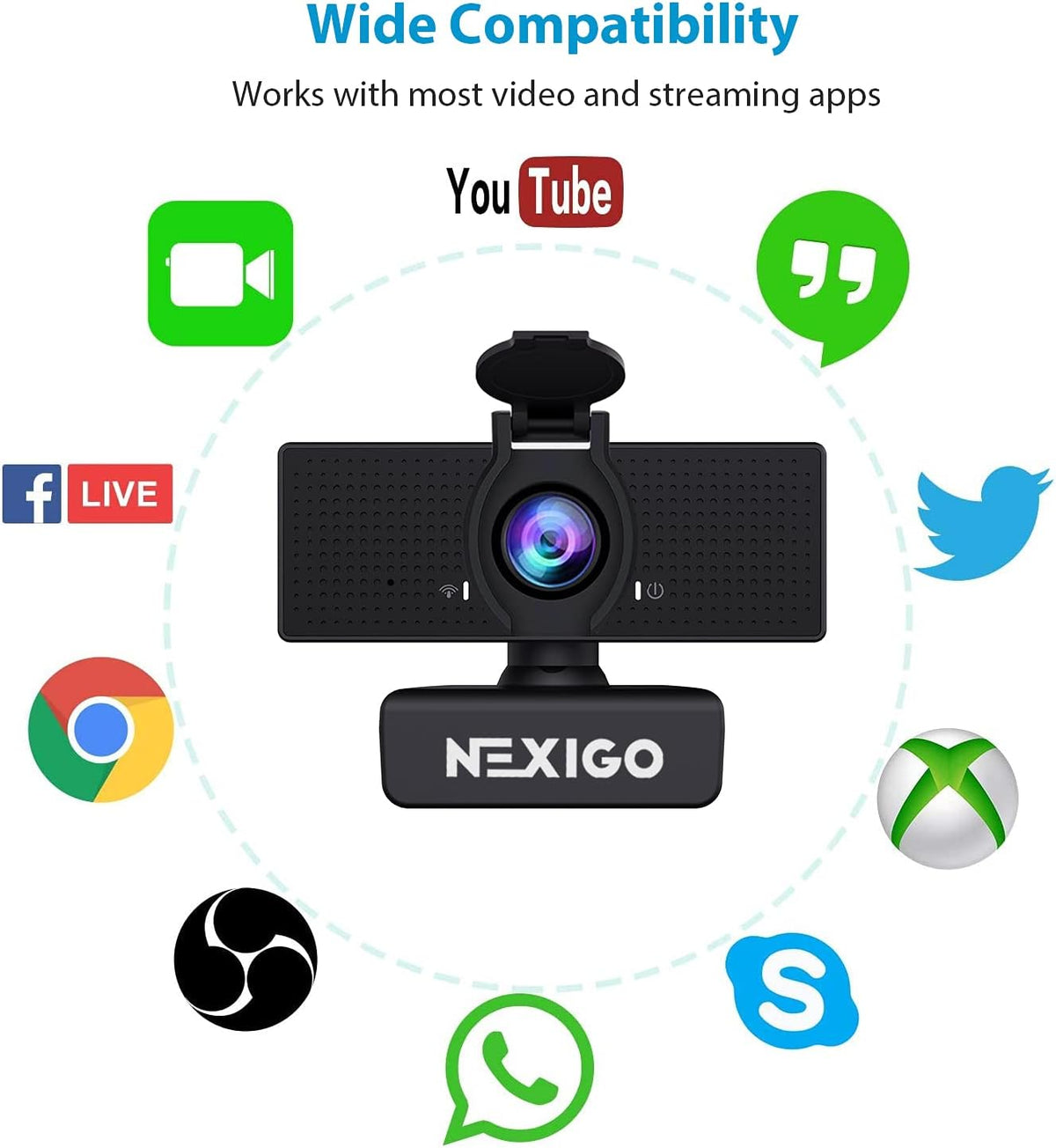 NexiGo N60 1080P Webcam with Mic & Privacy Cover – 5 Styles - Flex Gamingproduct_type