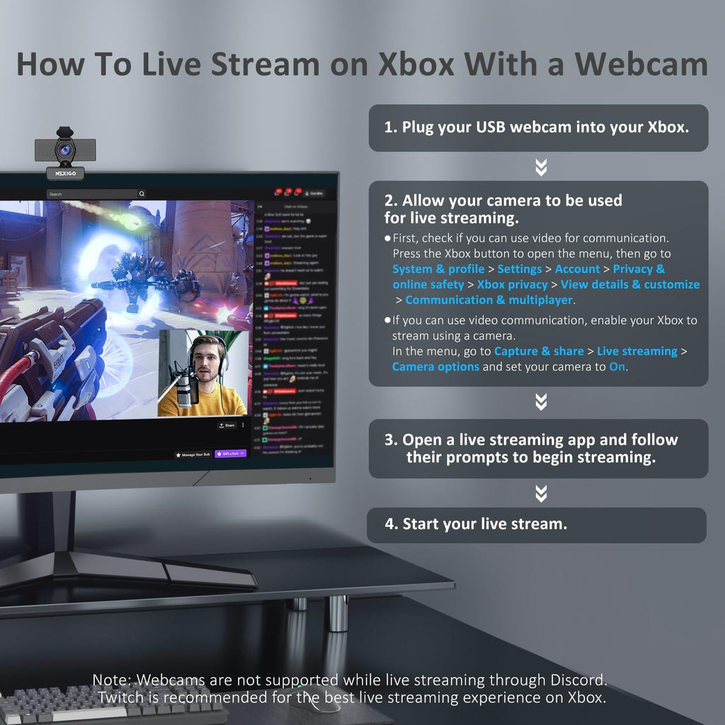 NexiGo N60 1080P Webcam with Mic & Privacy Cover – 5 Styles - Flex Gamingproduct_type
