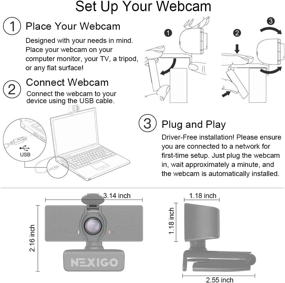 NexiGo N60 1080P Webcam with Mic & Privacy Cover – 5 Styles - Flex Gamingproduct_type
