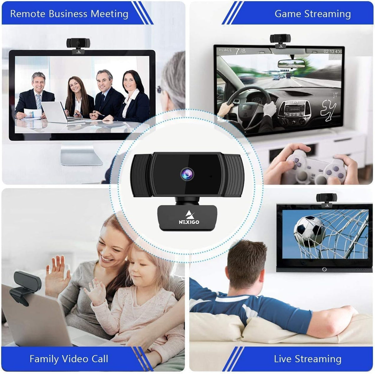 NexiGo N930AF Autofocus Webcam with Mic – 5 Styles - Flex Gamingproduct_type