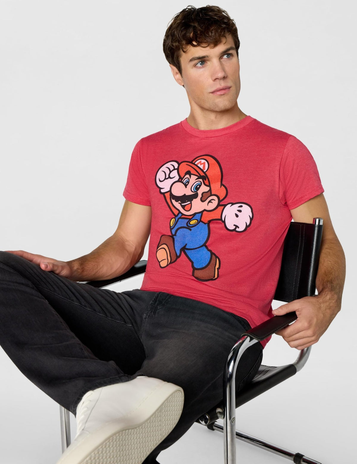 Nintendo Super Mario Jump Pose T-Shirt – Red Heather – 6 Sizes - Flex Gamingproduct_type