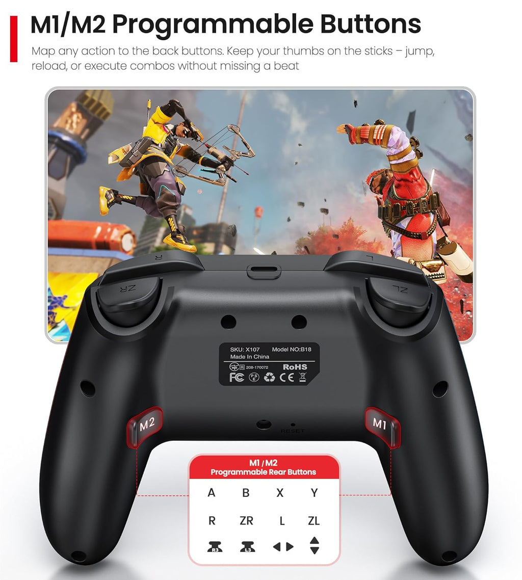 Nintendo Switch Wireless Pro Controller – Turbo, Gyro & Programmable – 10 Colors - Flex Gamingproduct_type