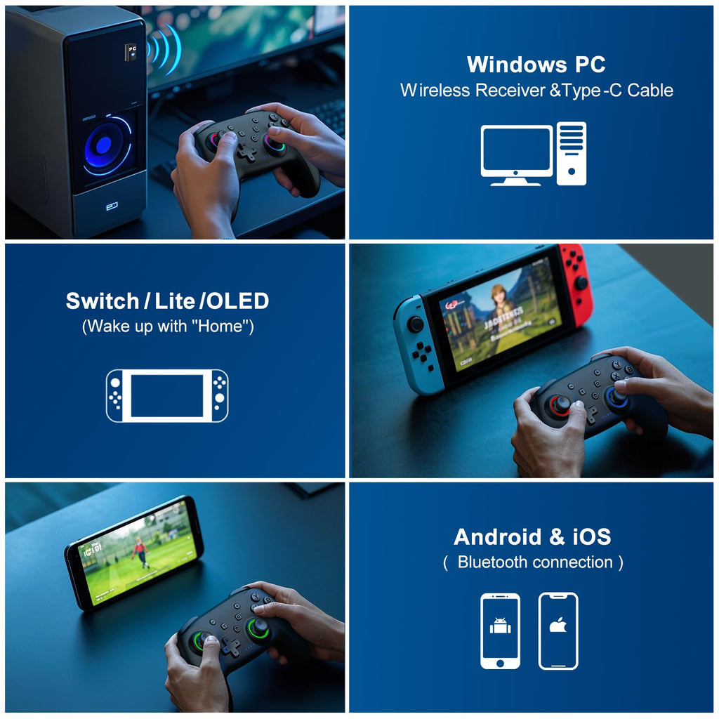 Nintendo Switch Wireless Pro Controller – Turbo, Gyro & Programmable – 10 Colors - Flex Gamingproduct_type