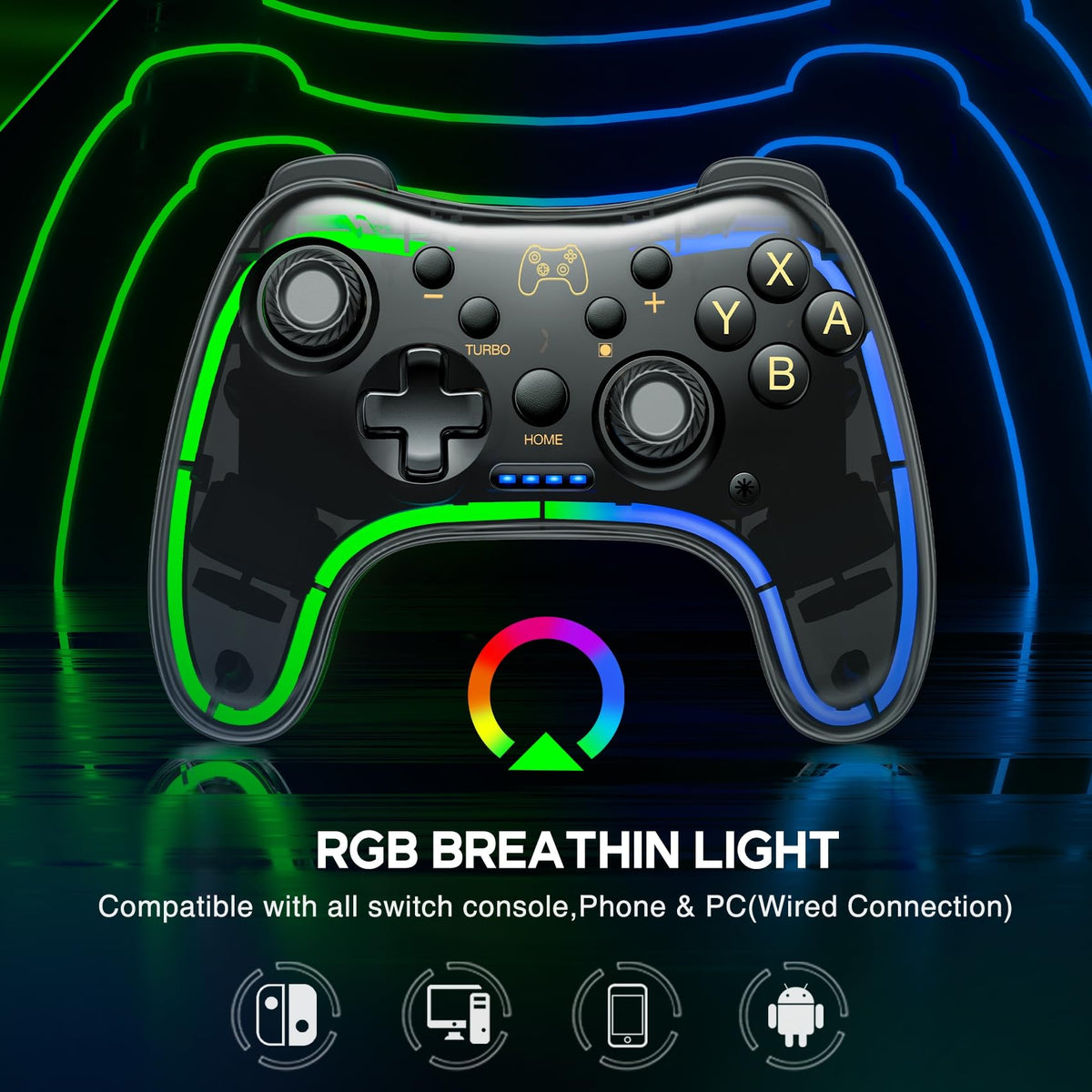 Nintendo Switch Wireless Pro Controller – Turbo, Gyro & Programmable – 10 Colors - Flex Gamingproduct_type