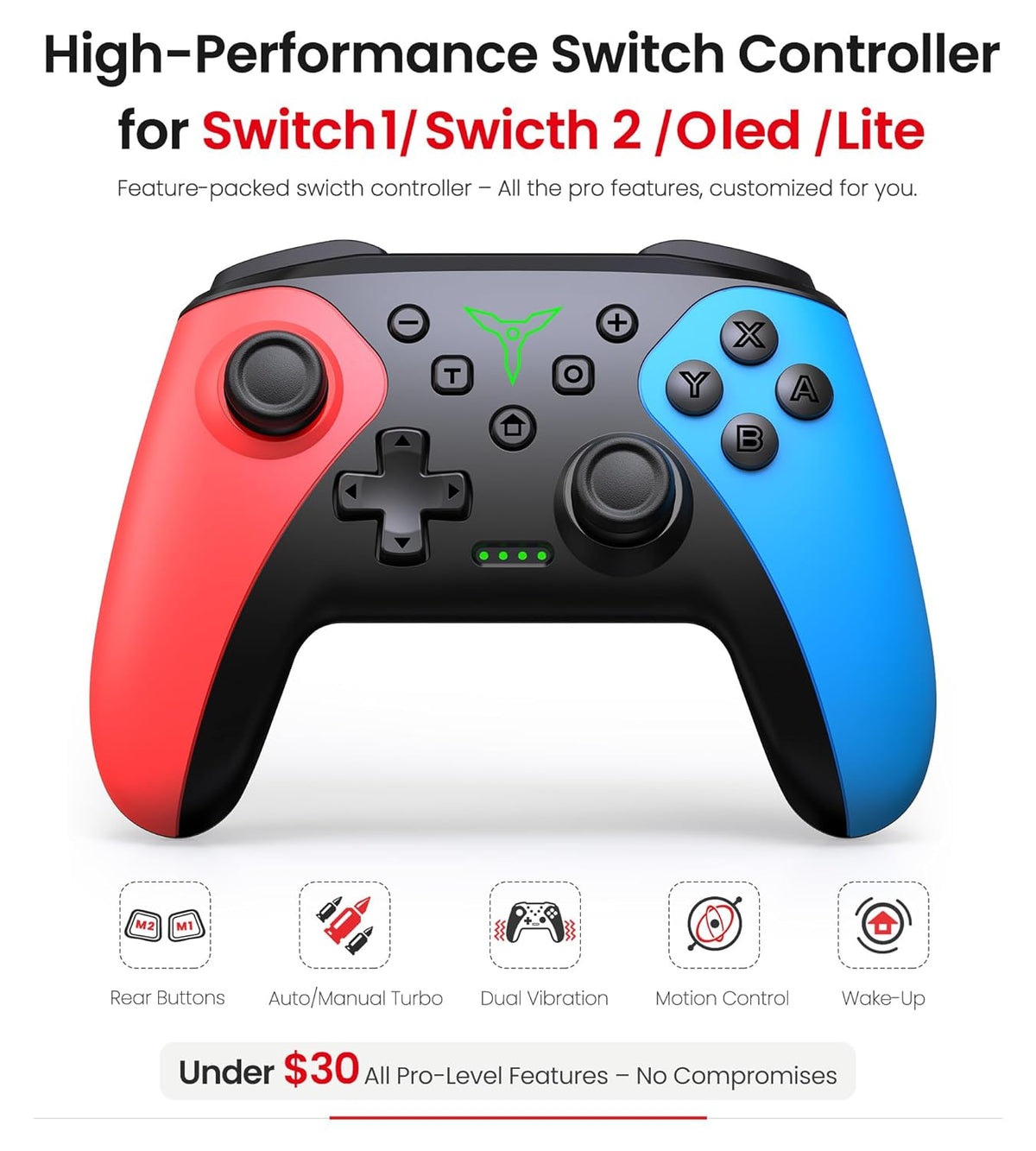 Nintendo Switch Wireless Pro Controller – Turbo, Gyro & Programmable – 10 Colors - Flex Gamingproduct_type