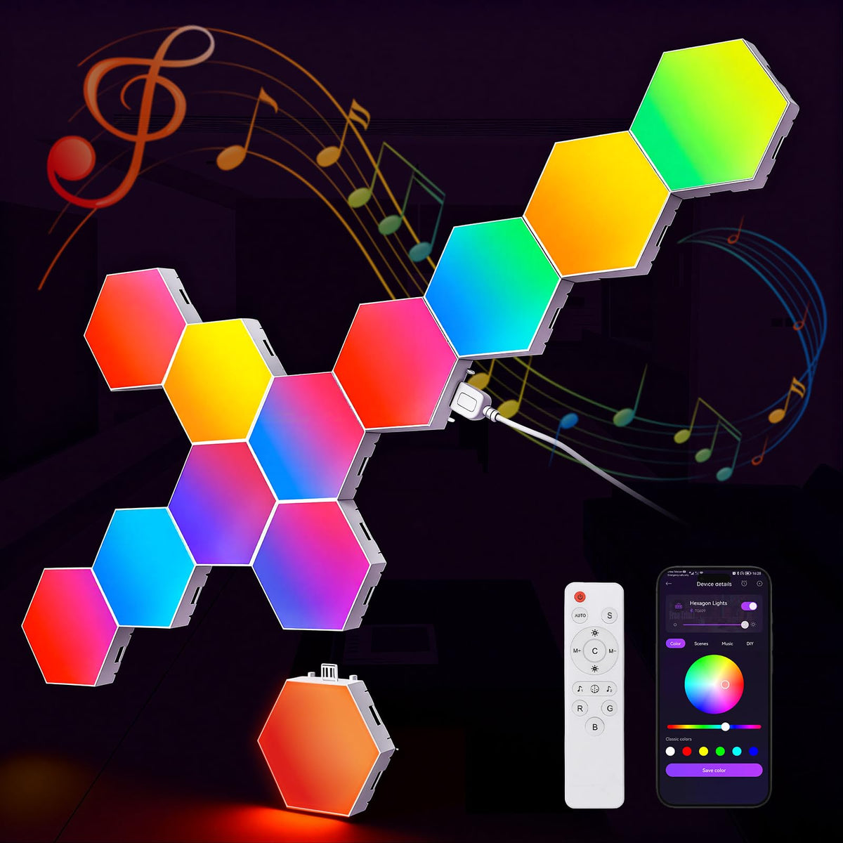 NIUCOO RGB Hexagon LED Wall Panels – 3 Sizes - Flex Gamingproduct_type