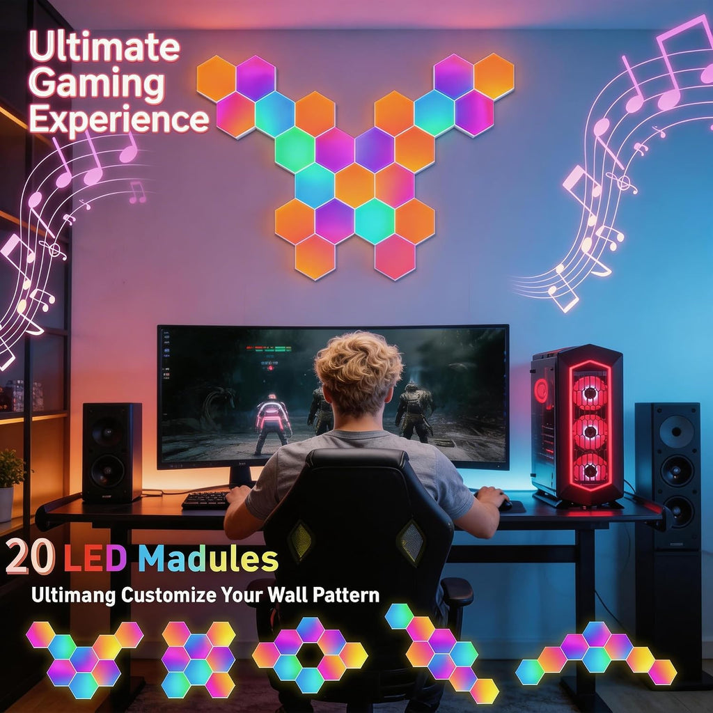 NIUCOO RGB Hexagon LED Wall Panels – 3 Sizes - Flex Gamingproduct_type