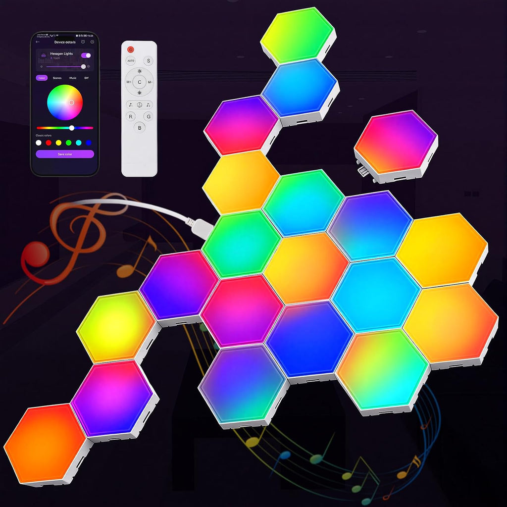 NIUCOO RGB Hexagon LED Wall Panels – 3 Sizes - Flex Gamingproduct_type