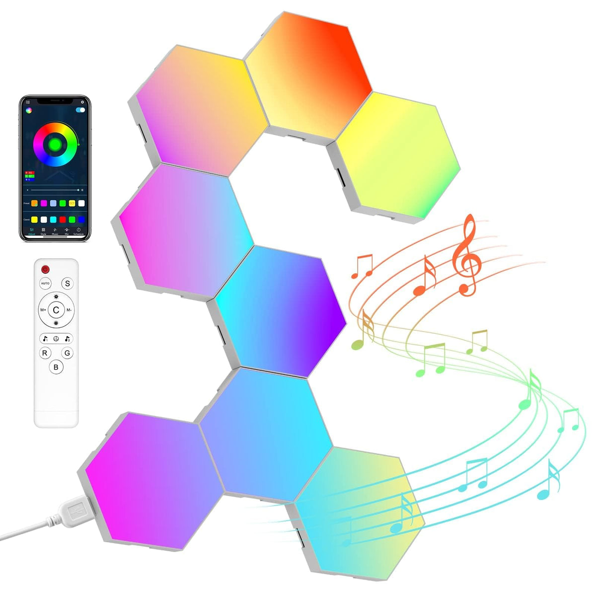 NIUCOO RGB Hexagon LED Wall Panels – 3 Sizes - Flex Gamingproduct_type