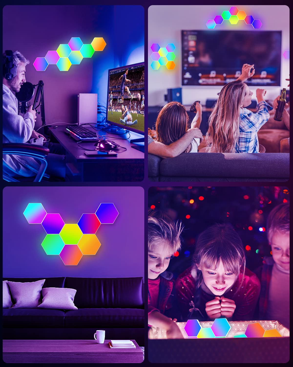 NIUCOO RGB Hexagon LED Wall Panels – 3 Sizes - Flex Gamingproduct_type