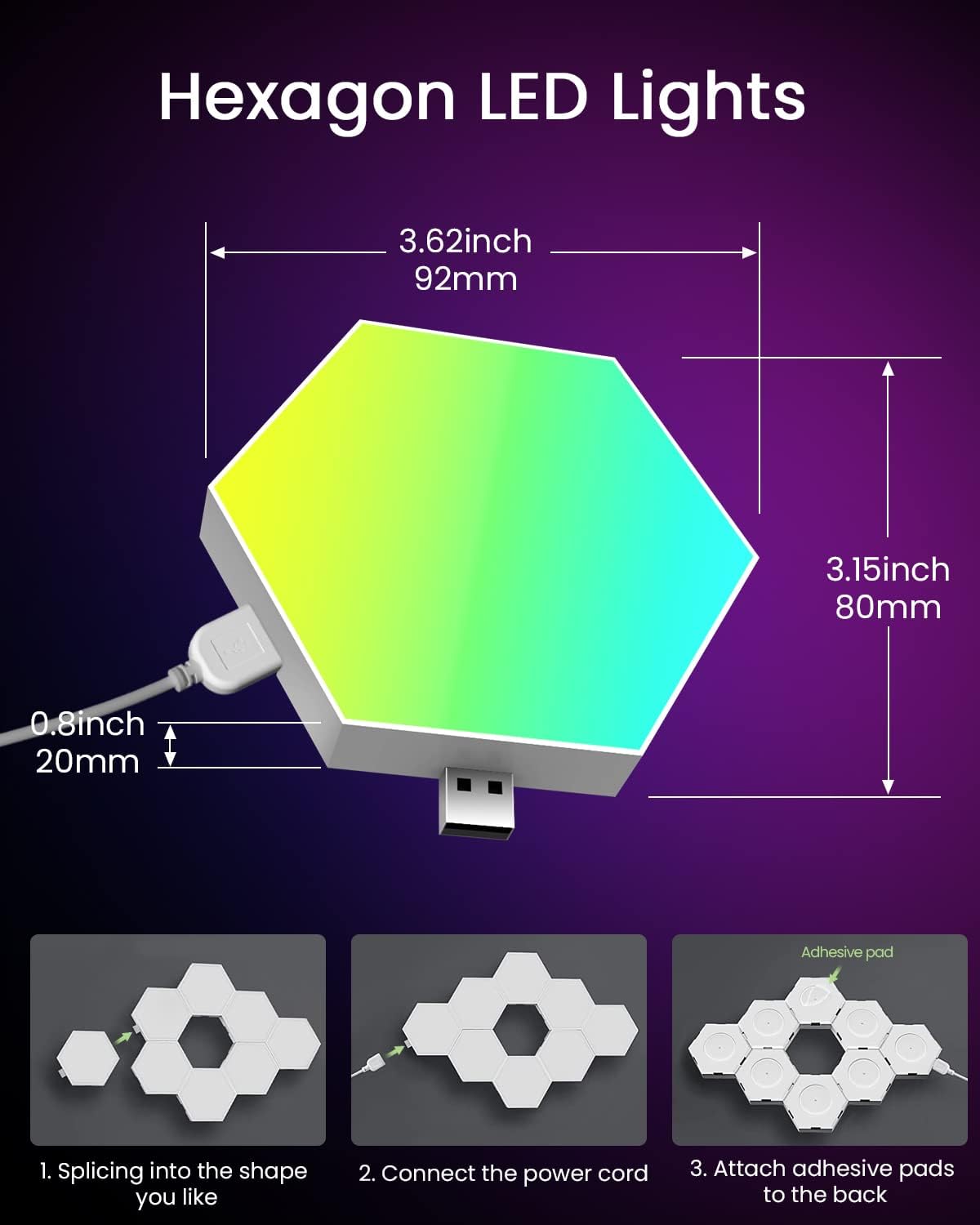 NIUCOO RGB Hexagon LED Wall Panels – 3 Sizes - Flex Gamingproduct_type