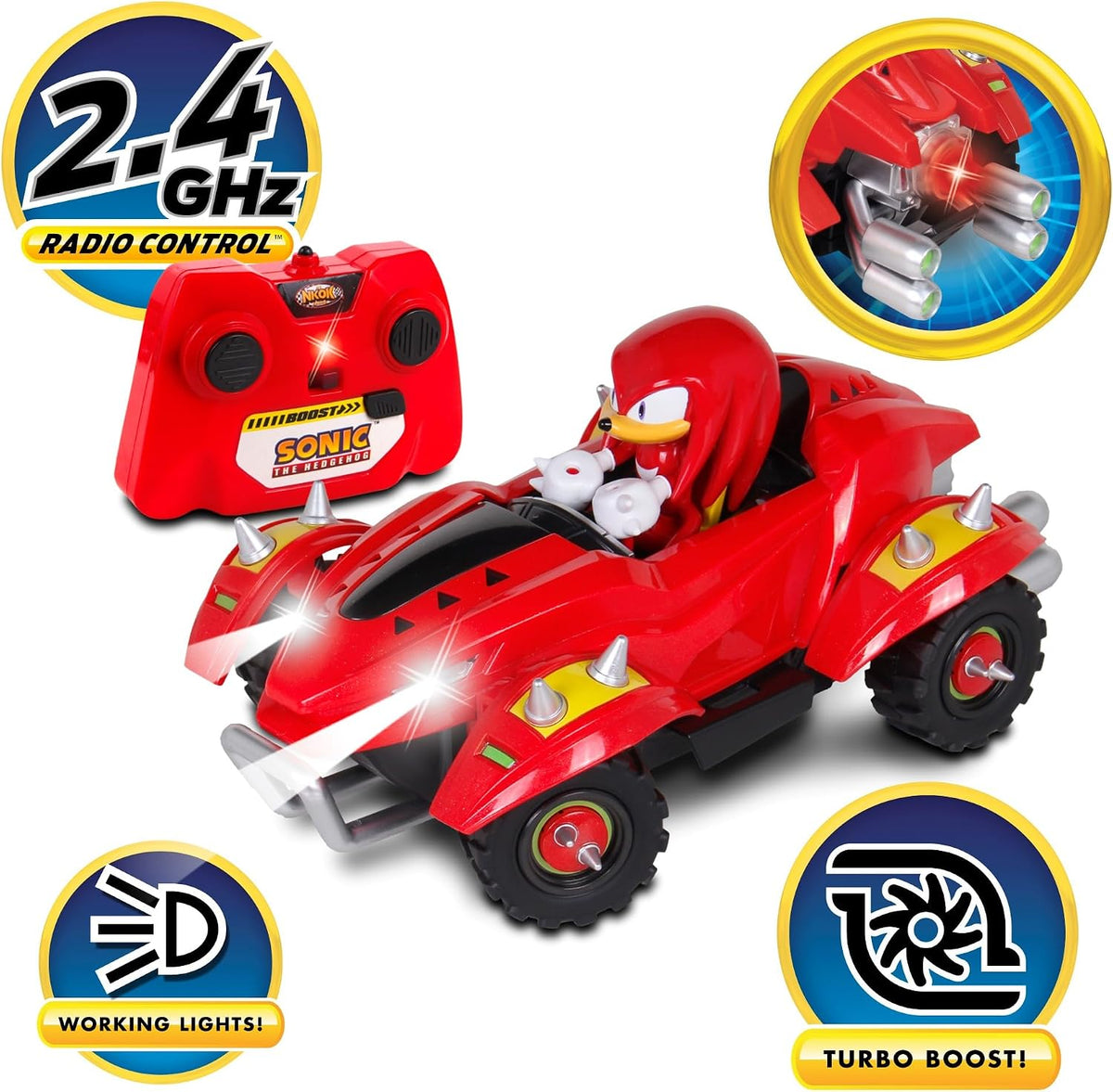 NKOK Sonic Racing CrossWorlds Knuckles the Echidna RC Car – 2.4GHz - Flex Gamingproduct_type