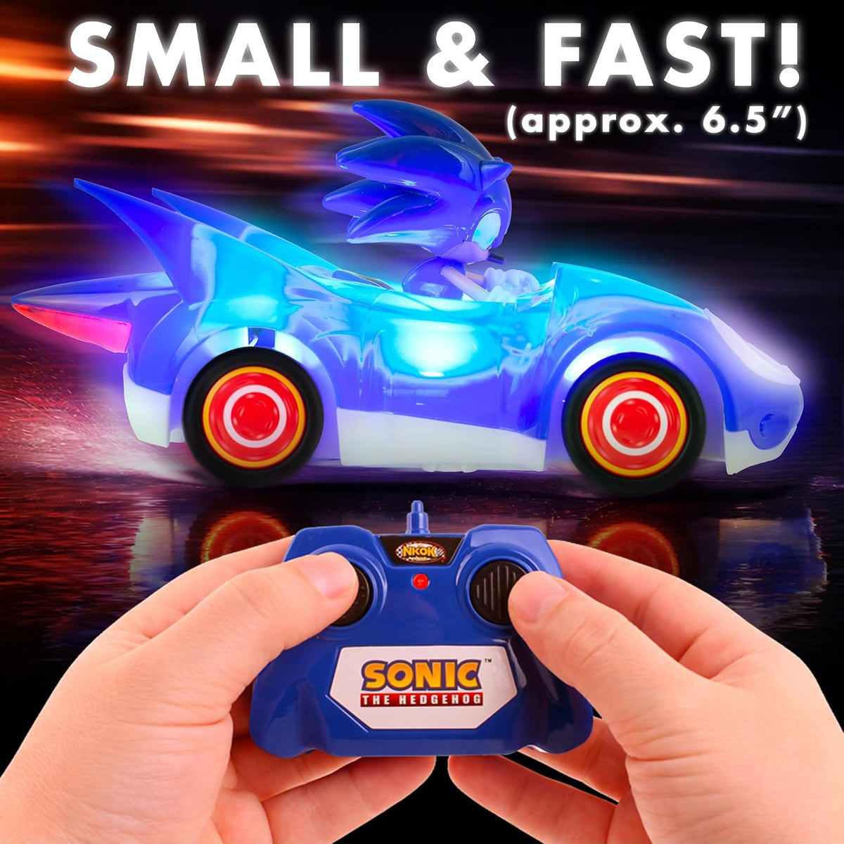 NKOK Sonic the Hedgehog Glow Racer RC Car – 1/28 Scale – 2 Styles - Flex Gamingproduct_type