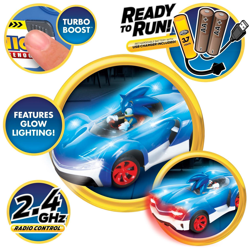 NKOK Sonic the Hedgehog Glow Racer RC Car – 1/28 Scale – 2 Styles - Flex Gamingproduct_type