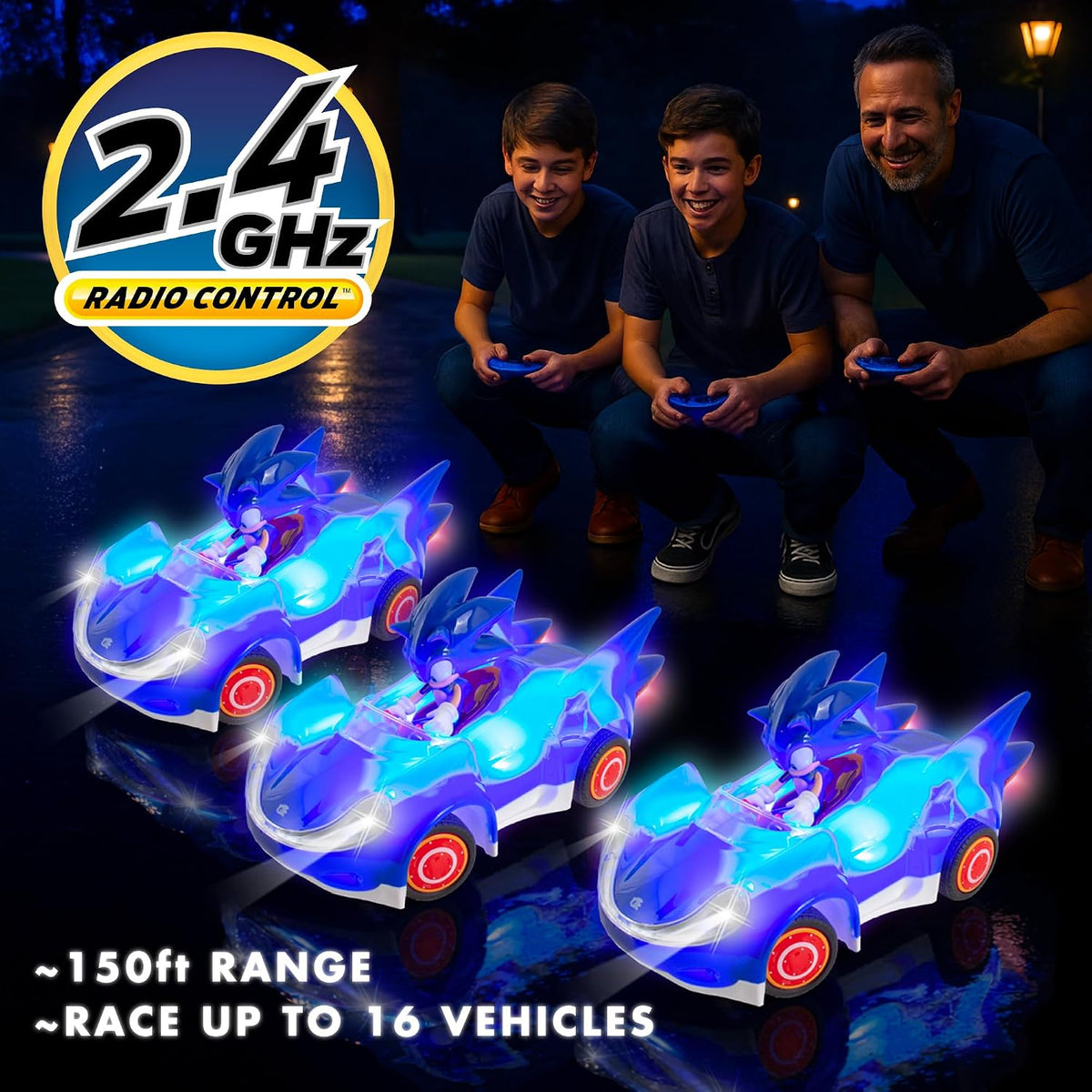 NKOK Sonic the Hedgehog Glow Racer RC Car – 1/28 Scale – 2 Styles - Flex Gamingproduct_type