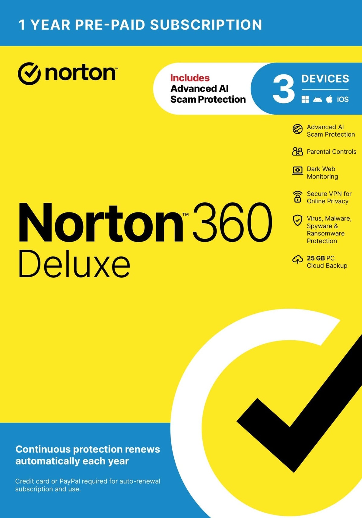 Norton 360 Deluxe Antivirus – 3 Devices, 12-Month - Flex Gamingproduct_type