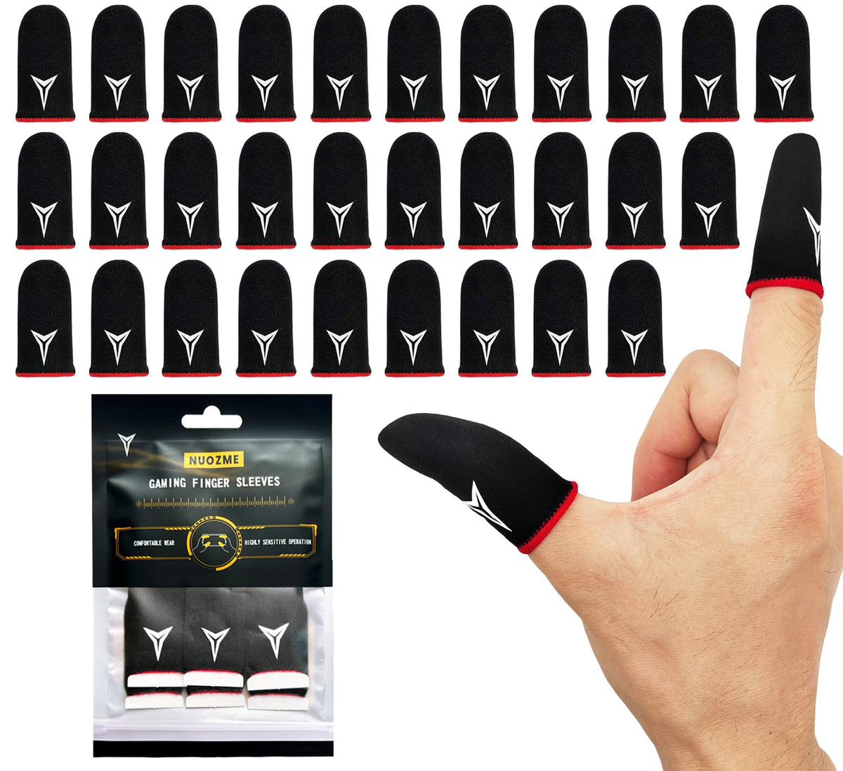 Nuozme Gaming Finger Sleeves – 2 Colors & 5 Pack Sizes - Flex Gamingproduct_type