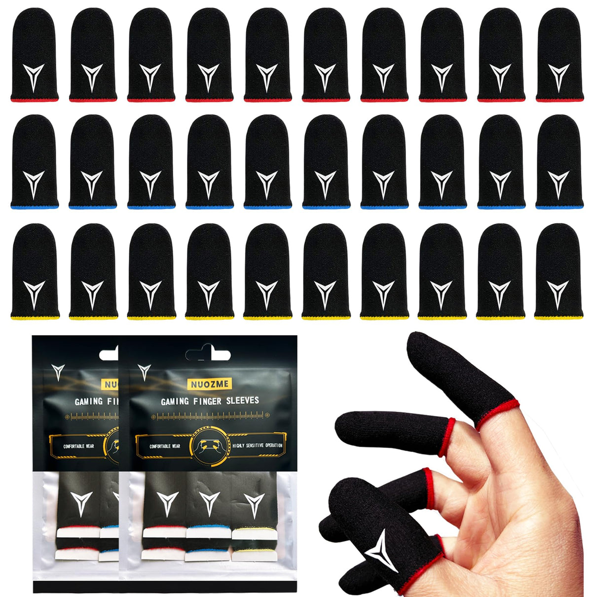 Nuozme Gaming Finger Sleeves – 2 Colors & 5 Pack Sizes - Flex Gamingproduct_type