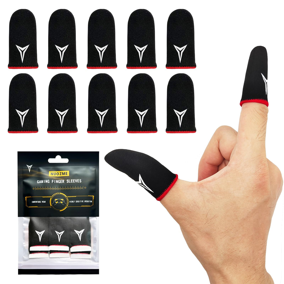 Nuozme Gaming Finger Sleeves – 2 Colors & 5 Pack Sizes - Flex Gamingproduct_type
