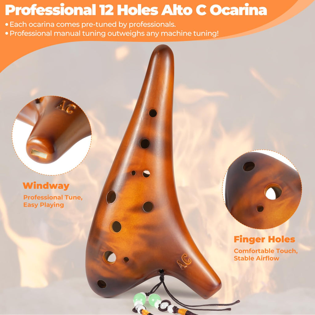 Ohuhu 12-Hole Alto C Ocarina – 5 Colors - Flex Gamingproduct_type