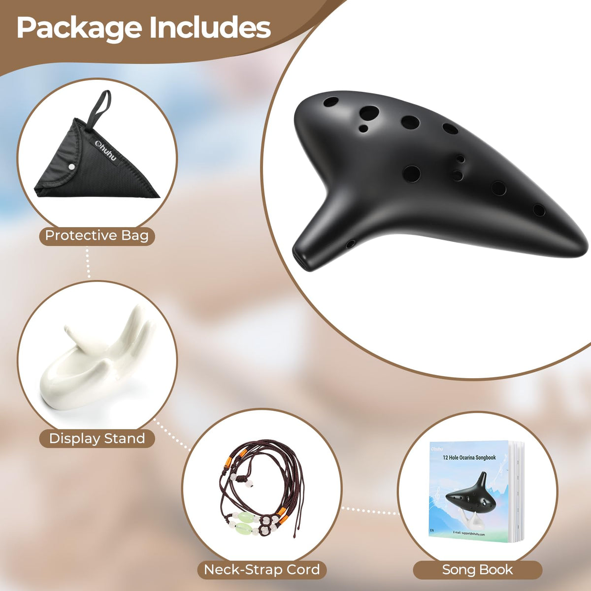 Ohuhu 12-Hole Alto C Ocarina – 5 Colors - Flex Gamingproduct_type