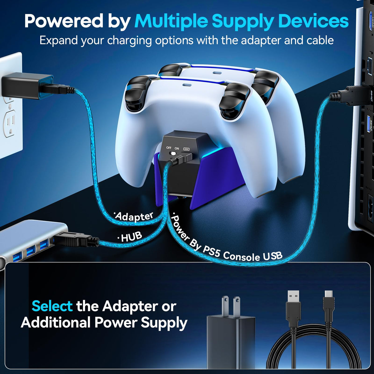 OIVO PS5 Controller Charging Station – 8 Colours - Flex Gamingproduct_type