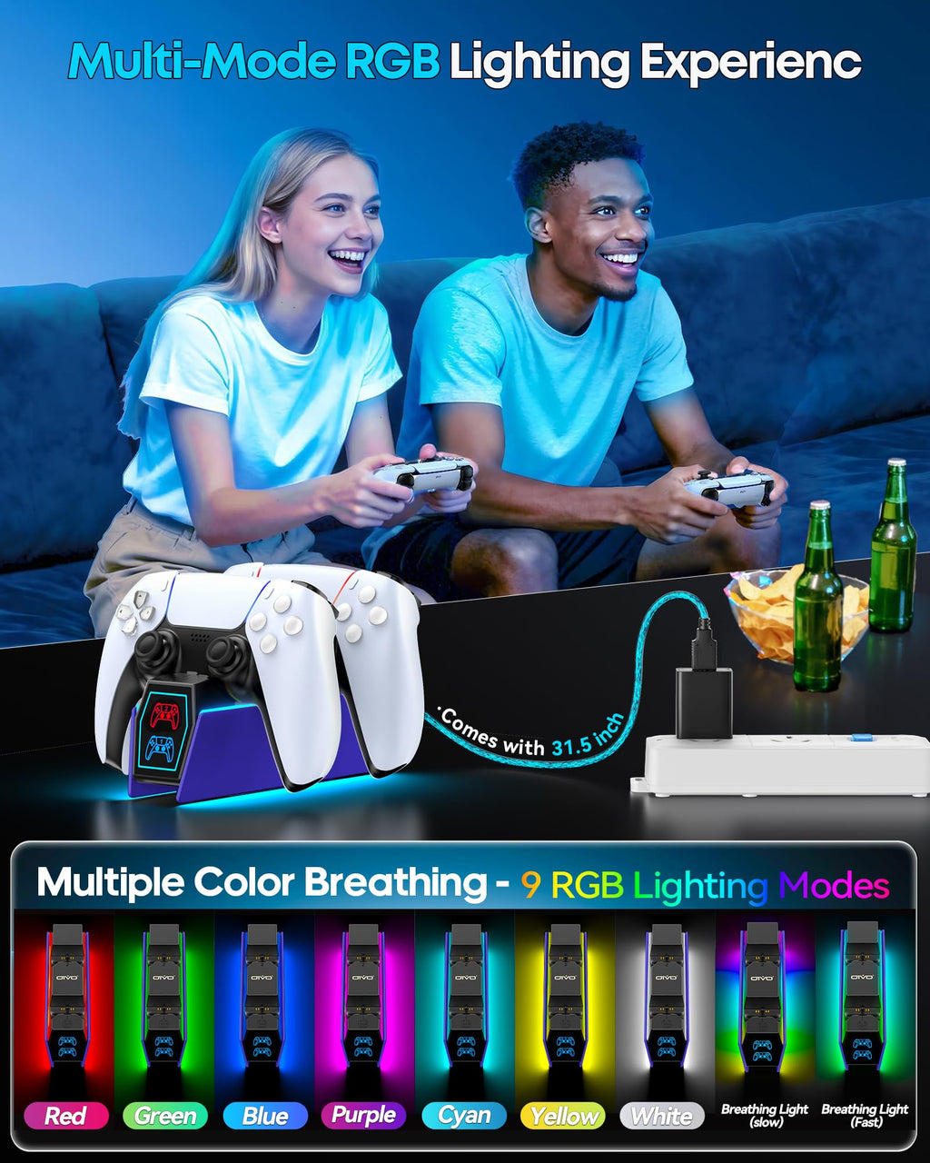 OIVO PS5 Controller Charging Station – 8 Colours - Flex Gamingproduct_type