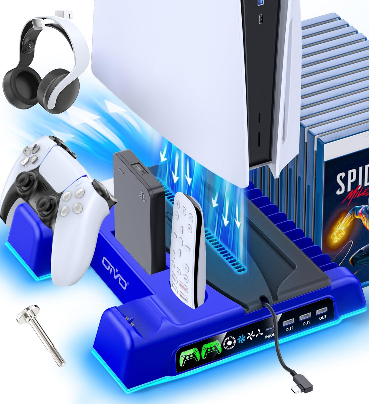 OIVO PS5 Stand & Cooling Station with Controller Charging – 5 Colours - Flex Gamingproduct_type