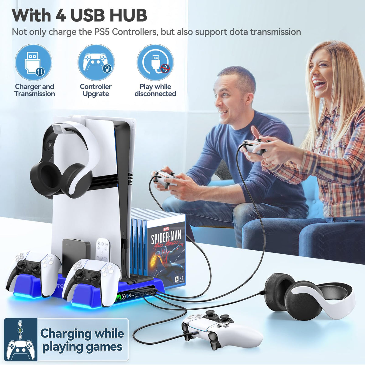 OIVO PS5 Stand & Cooling Station with Controller Charging – 5 Colours - Flex Gamingproduct_type