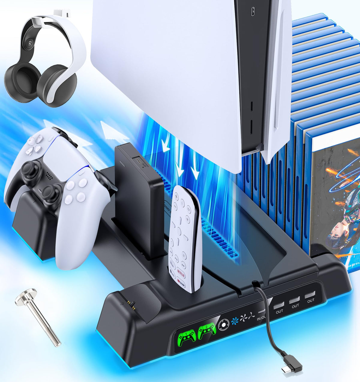 OIVO PS5 Stand & Cooling Station with Controller Charging – 5 Colours - Flex Gamingproduct_type