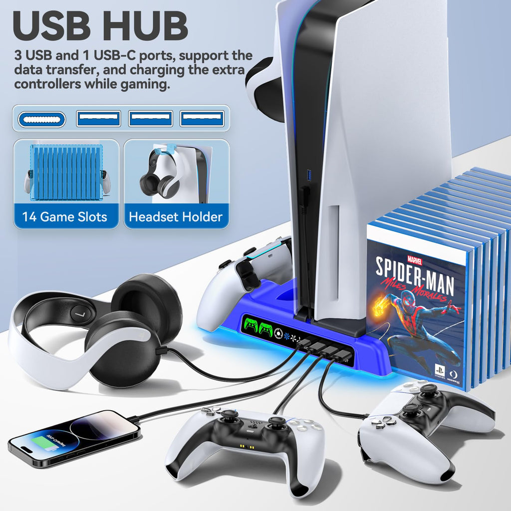 OIVO PS5 Stand & Cooling Station with Controller Charging – 5 Colours - Flex Gamingproduct_type